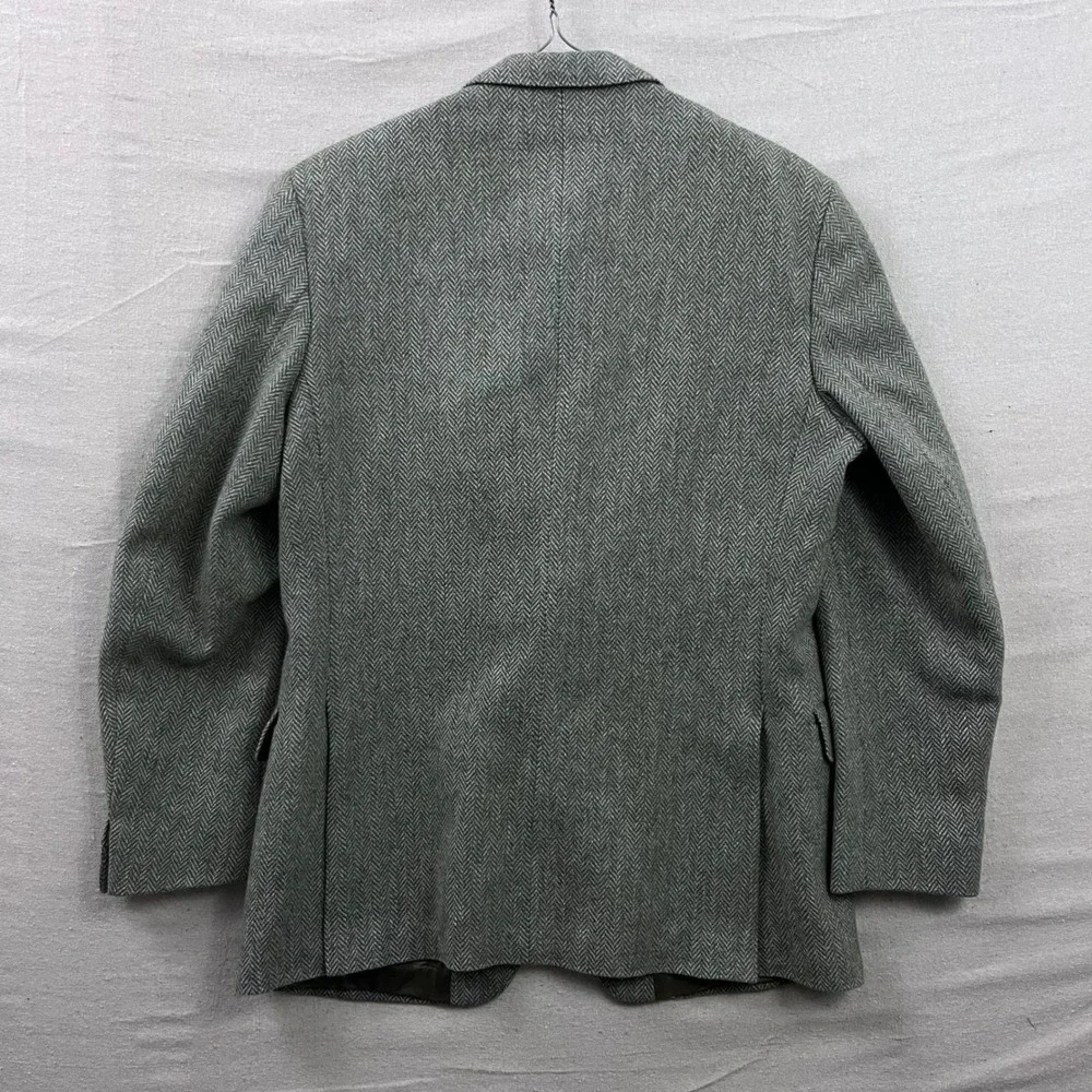 VTG 80s Magee Blazer Mens 42 Reg Green Donegal Mist Tweed Wool Cashmere Mohair